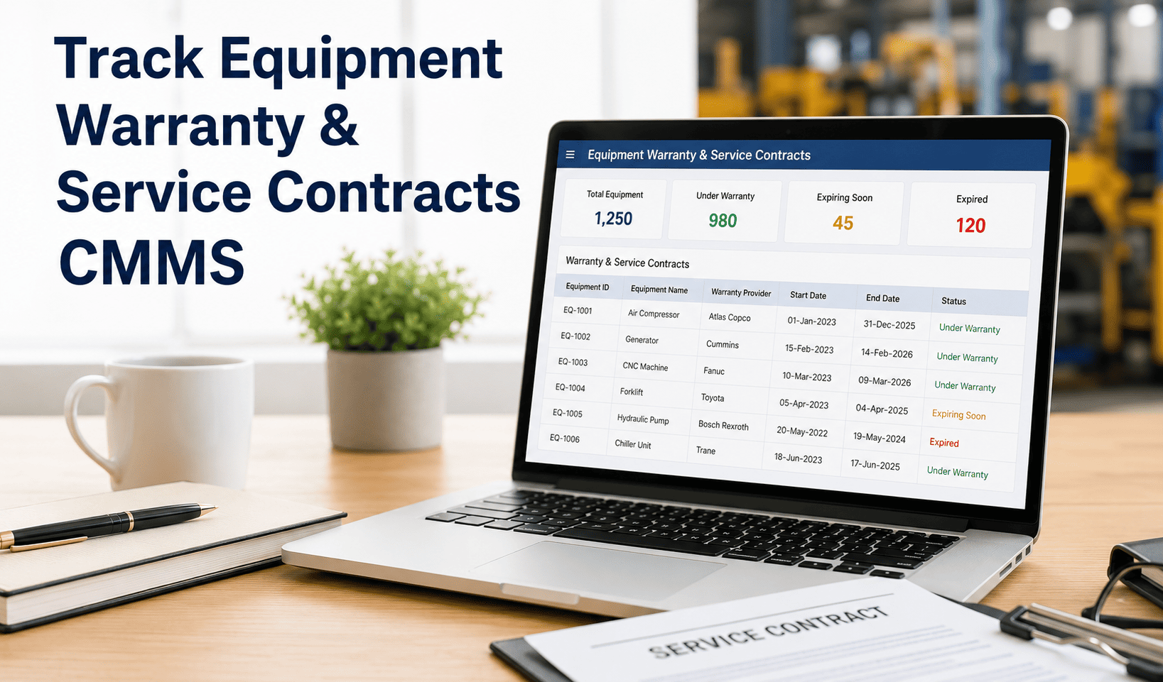 track-equipment-warranty-service-contracts-cmms