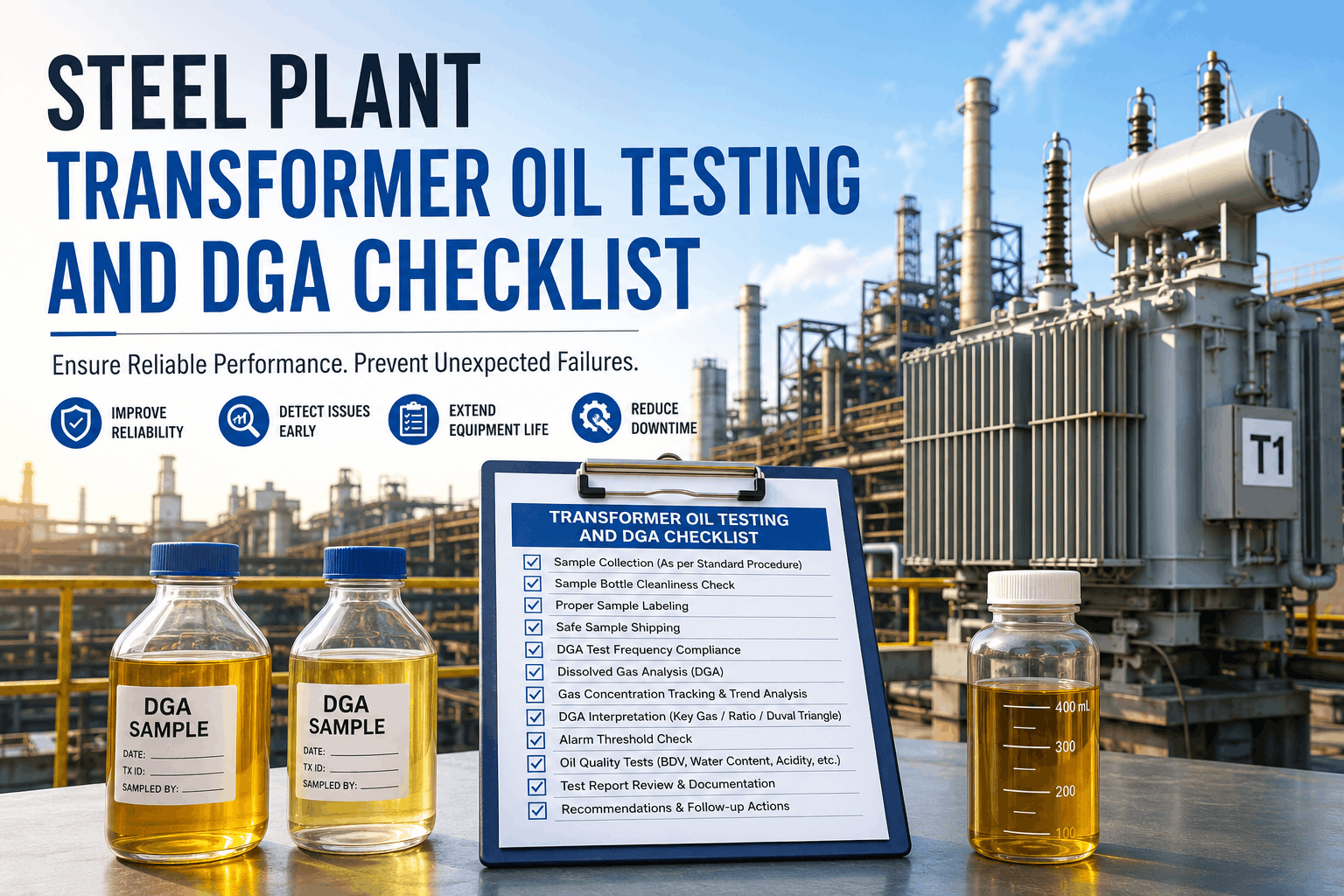 steel-plant-transformer-oil-testing-and-dga-checklist